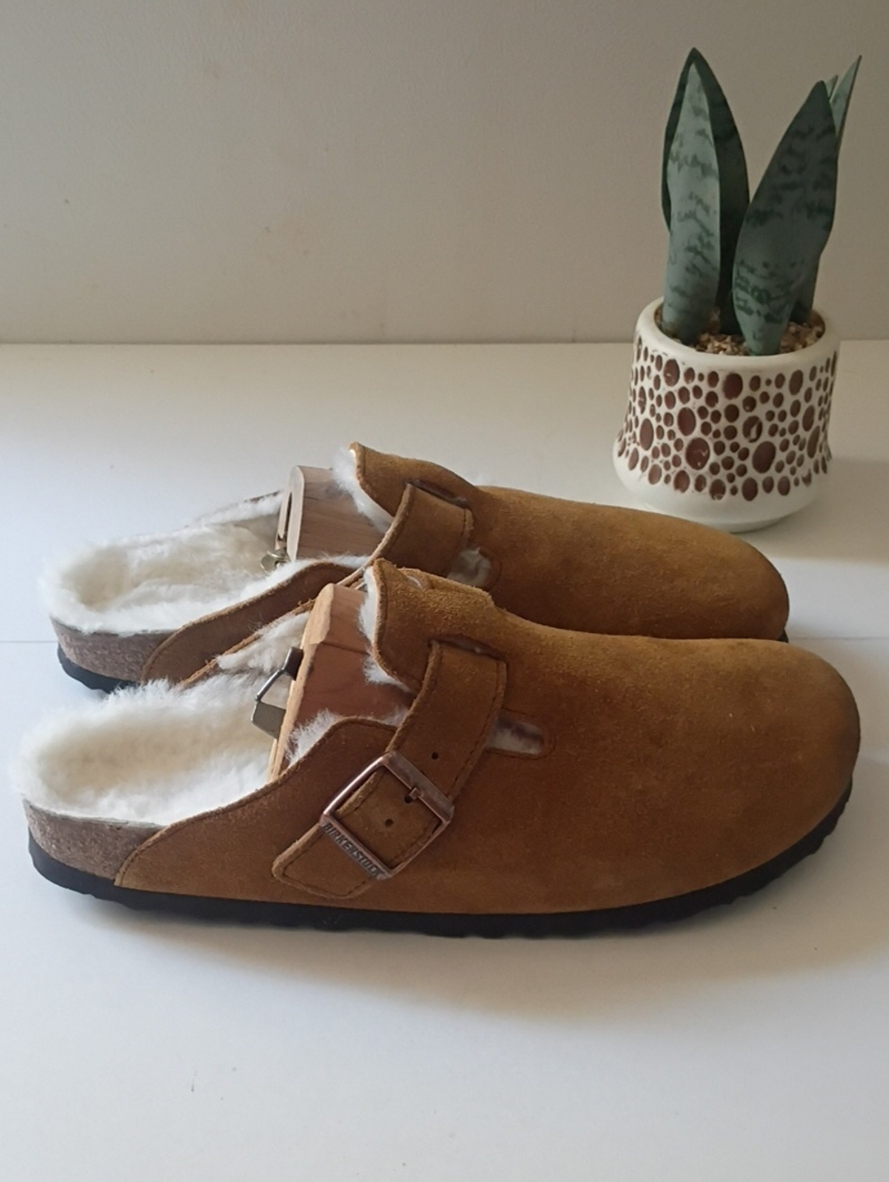 Birkenstock Boston Suede Shearling-Lined Clogs 41 US Women's 10 - 10.5